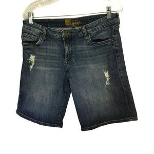 Kut From The Kloth Jean Shorts Women's Sz 8 Distressed Medium Wash Bermuda Style